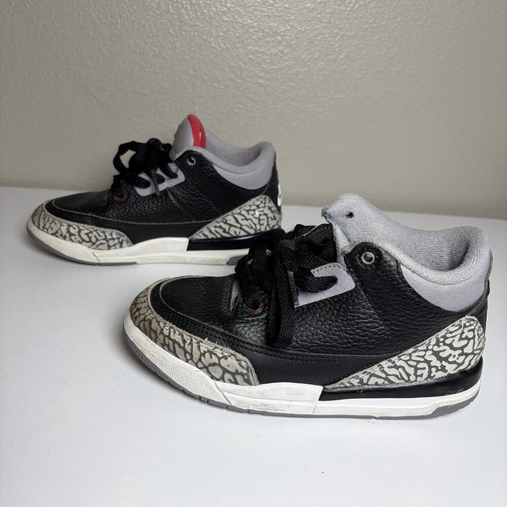 Nike Air Jordan 3 Retro Kids Size 13C OG Black Cement Basketball Shoes Sneakers